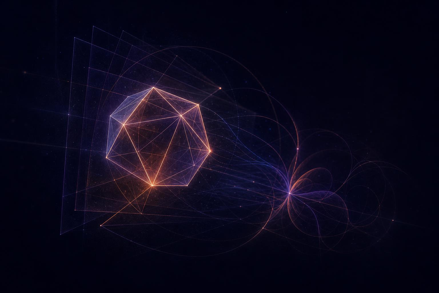 Abstract luminous geometry suggesting examined assumptions and chosen relationship structures